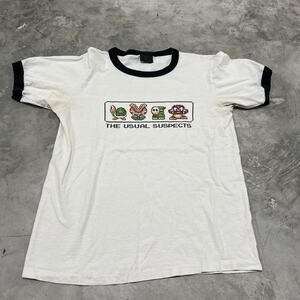 Rare Vintage 2000s Nintendo Super Mario Bros The Usual Suspects Shirt Size M USA
